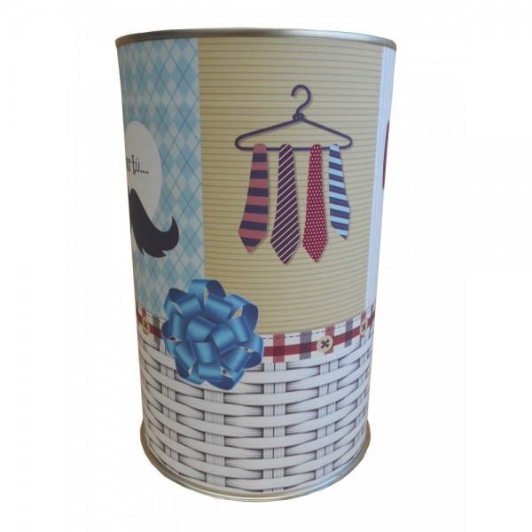 Lata con productos gourmet para regalo hombre