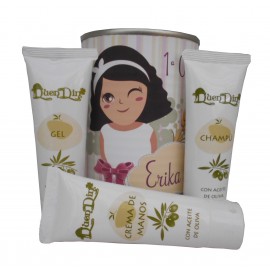 Lata cosmético con crema de manos, champú y gel 2