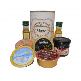 Lata con Aceite de Oliva Virgen extra, Aceite de Oliva Virgen ecológica, mermelada, paté y queso azul 2