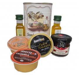 Lata con Aceite de Oliva Virgen extra, Aceite de Oliva Virgen ecológica, mermelada y paté 2