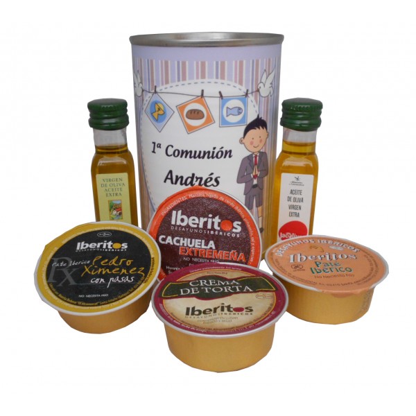 Lata con abre fácil con aceite Virgen extra, Aceite de Oliva Ecológica y queso de torta y paté