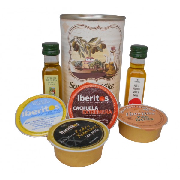 Lata con abre fácil con aceite Virgen extra, Aceite de Oliva Ecológica y queso azul y paté