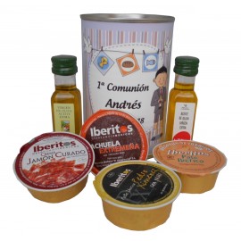 Lata con abre fácil con aceite Virgen extra, Aceite de Oliva Ecológica, crema de jamón  y paté 2