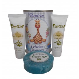 Lata de cosméticos con crema de manos, body Milk y jabón esponja marina 2