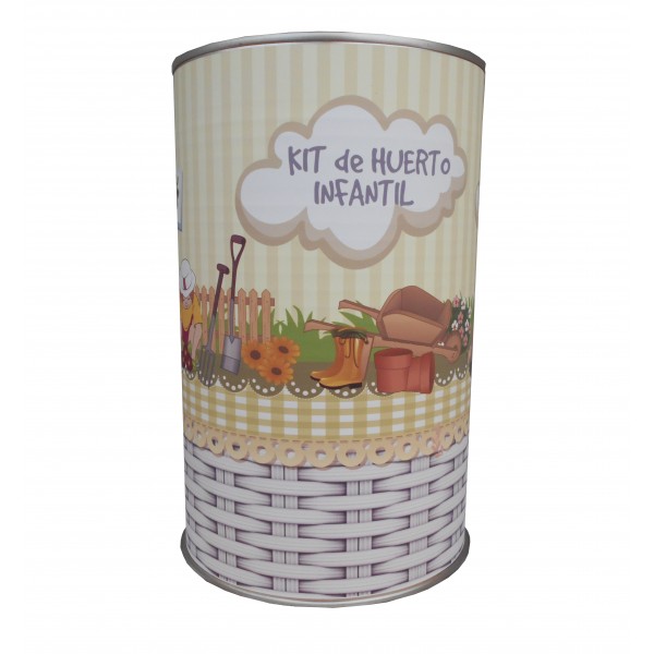 Kit de huerto infantil con semilleros, tierra turba, semillas pepino, semillas lechuga y marcaje de semilleros