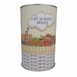 Kit de huerto infantil con semilleros, tierra turba, Petunia, flores Caspestres y marcaje de semilleros 2