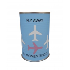 Calcetín Aviones con frase en lata 2