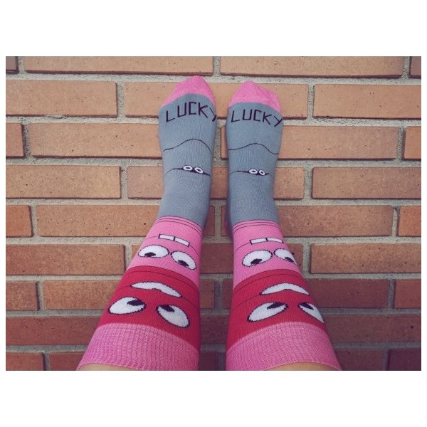 Calcetín con la frase LUCKY