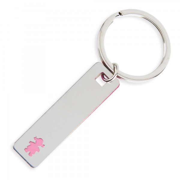 Llavero con silueta niña en lata