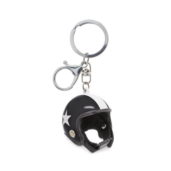 Llavero casco con mosquetón en lata