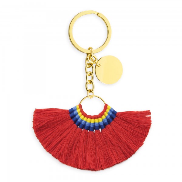 Llavero en forma abanico en lata