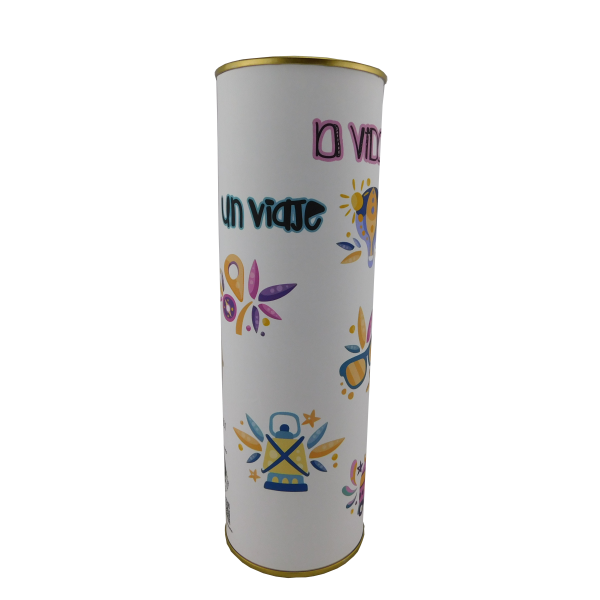 Abanico frase "La Vida es un viaje increible" en lata