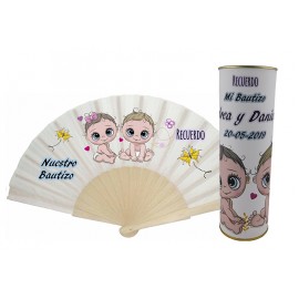 Abanico bautizo Niño y niña modelo 720 en lata 2
