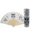 Abanico bautizo niño buho modelo 724 en lata