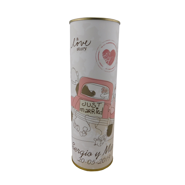 Abanico de boda coche en lata