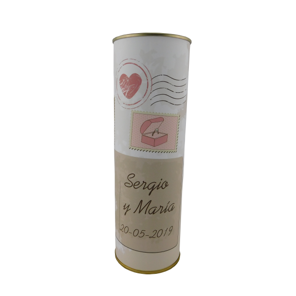 Abanico Boda sello en lata