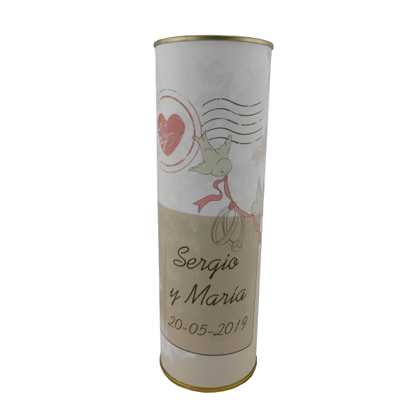 Abanico Boda anillo en lata