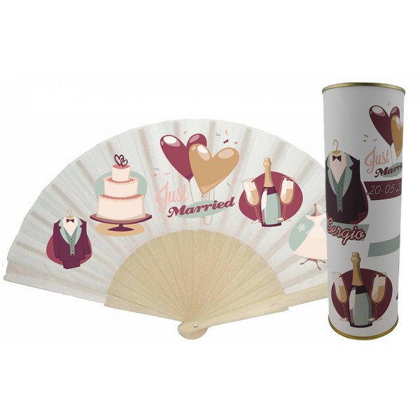 Abanico Boda globos en lata