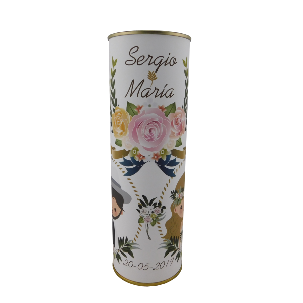 Abanico de bodanovios y rosa en lata