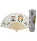 Abanico novio con sobrero en lata