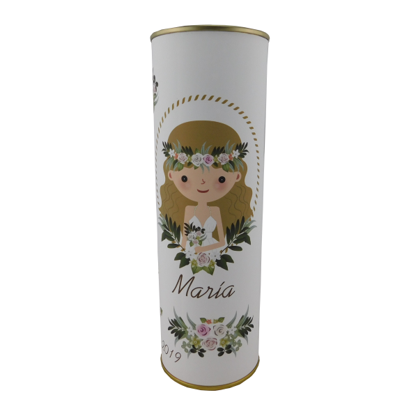 Abanico novio con sobrero en lata