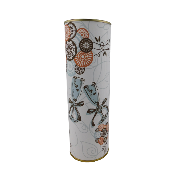 Abanico de Boda tarta y copas en lata