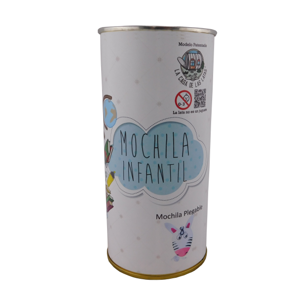 Mochila cebra en lata