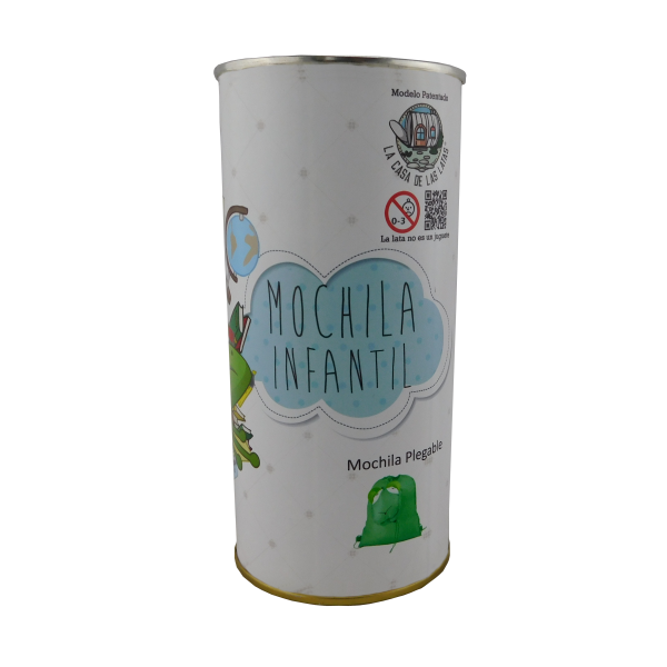 Mochila infantil rana en lata