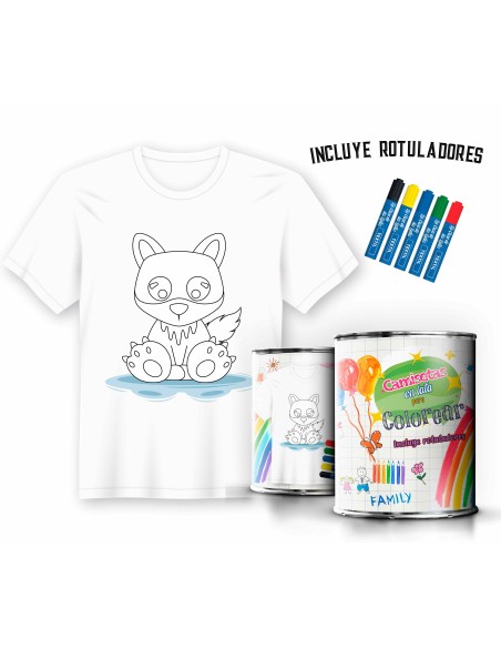 Camiseta Pintar Infantil Lobo