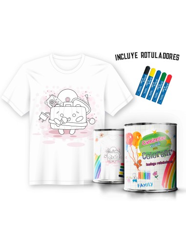 Camiseta Infantil de Pintar Coche Musica