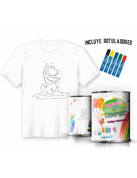 Camiseta de Pintar Infantil Dinosaurio