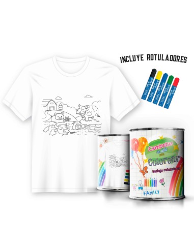 Camiseta Infantil de Pintar Granja