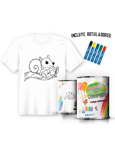 Camiseta Infantil de Pintar Ardilla