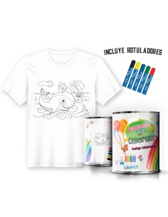 Camiseta de Pintar Infantil Ballena
