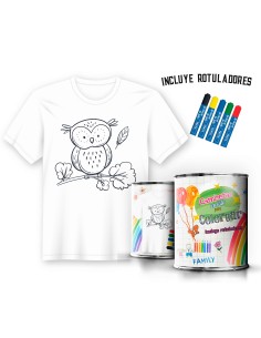 Camiseta de Pintar Infantil Buho