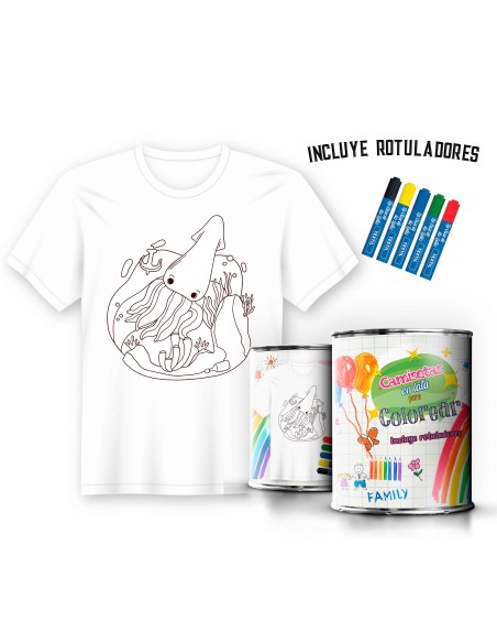 Camiseta Pintar Infantil de Pintar Calamar