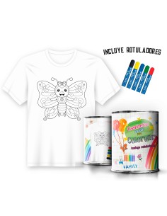 Camiseta Infantil de Pintar Mariposa
