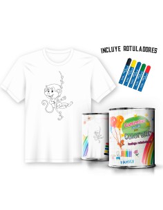 Camiseta de Pintar Infantil Mono