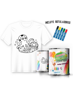 Camiseta de Pintar Infantil Pulpo