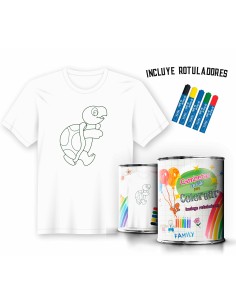 Camiseta Infantil de Pintar Tortuga