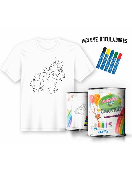Camiseta Infantil de Pintar Vaca
