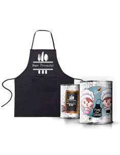 Delantal personalizado negro "Buen Provecho"