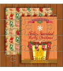 Puzzle Navidad con la frase "Feliz Navidad - Merry Christmas" en lata