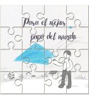 Puzzle con la frase impresa"Para el mejor papá del mundo" en lata