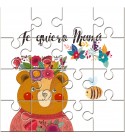 Puzzle Osa con la frase "Te Quiero Mamá" en lata