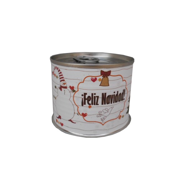 Puzzle para regalo Navidad con la frase "Con los mejores Deseos Feliz Navidad y Próspero año nuevo” en lata