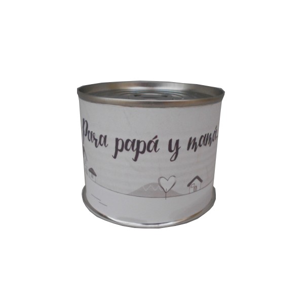 Puzzle con la frase "Para los mejores papá y mamá del mundo" en lata