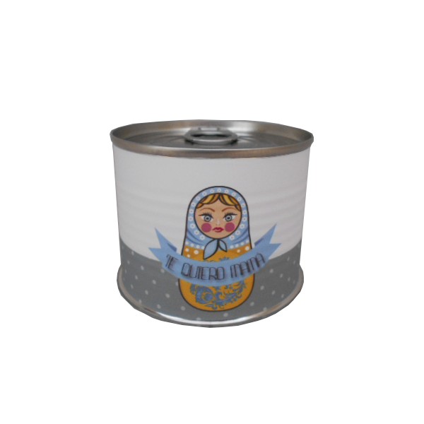 Puzzle Matruska con la frase "Te Quiero Mamá" en lata