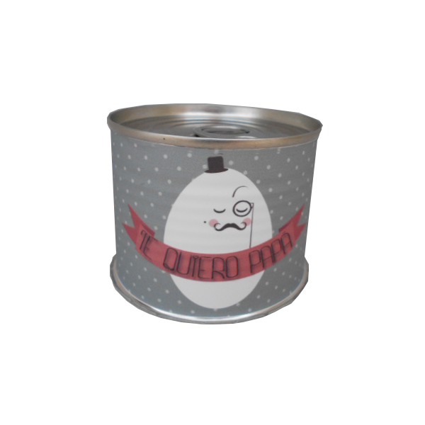 Puzzle huevo con la frase "Te Quiero Papá" en lata