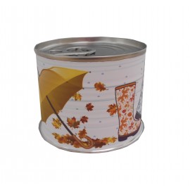 Puzzle con la frase "Para los días grises..botas de colores" en lata 2